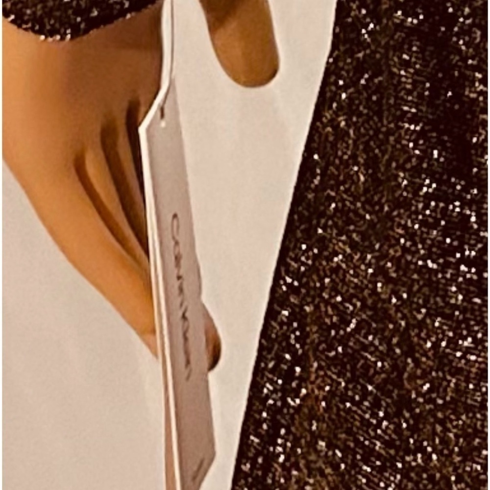 Calvin Klein Women's Metallic Faux-Wrap Sheath Dress NWOT - Picture 3 of 3